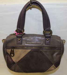 FORNARINA Irina Coffee Combo Small Checkered Shopping Bag Handbag NWT