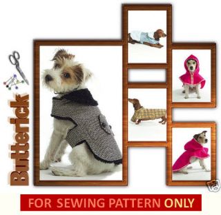 SEWING PATTERN MAKE DOG COATS EXTRA SMALL TO LARGE SIZE DOGS