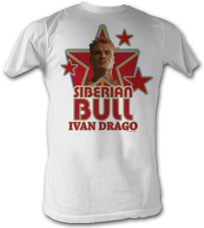 Rocky T shirt Siberian Bull Ivan Drago Adult White Tee Shirt