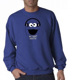 Cookie Monster Cartoon Dubstep Music DJ Face Jerzees Crewneck