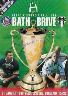 BATH v BRIVE 31 Jan 1998 HEINEKEN EUROPEAN CUP FINAL RUGBY PROGRAMME