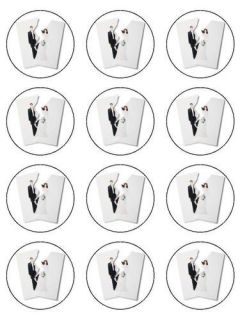12 x Divorce Cup Cake Muffin Toppers Large NOT Pre Cut Icing Sheet