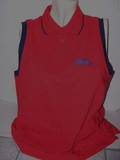 Cute Misses Ole Miss Red Polo / Top Stretch Red Oak Sleeveless sz. L
