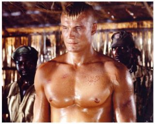DOLPH LUNDGREN color shirtless still RED SCORPION (d692)