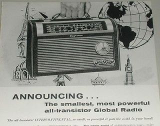 Newly listed 1957 Magnavox ad, Intercontinent al shortwave radio