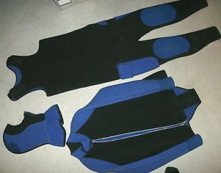 3pc Wetsuit Suit 7mm scuba diving cold water dive gear commercial hood