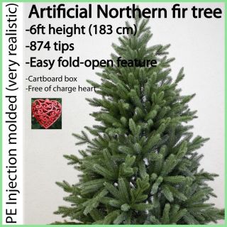 Artificial Northern Christmas fir tree 6ft 183 cm PE realistic needles