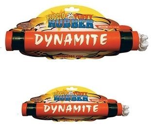 NEW Rugged Rubber Dynamite Stick Dog Toy Tough Fetch Toy Durable