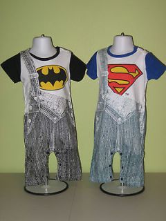 Super Hero Rompers Denim Overalls with Disguise 12 months to 4T