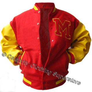 Michael Jackson  Varsity Leather Sleeves Jacket   L