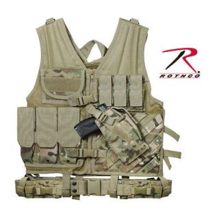 VEST CROSS DRAW TACTICAL MULTICAM ADJUSTABLE ROTHCO 6384