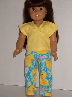Rubber Ducky Pajamas fit American Girl Doll Madame Alexander Gotz