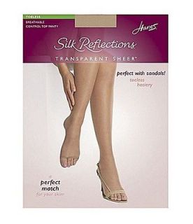 Hanes Silk Reflections Transparent Sheer Toeless with Breathable Panty