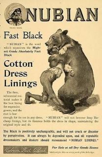 Bear Wrestle Nubian Cotton Dress Linings Fabric   ORIGINAL ADVERTISING
