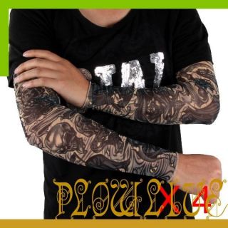 Cool Fake UV Tattoo Sleeves Devil Hell Design 4 in 1