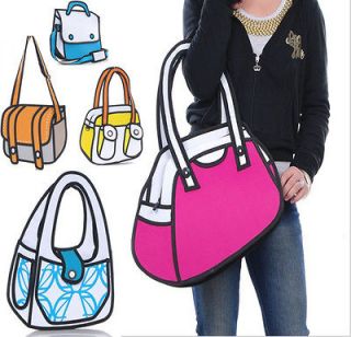 Womens Girls Unisex 2D,3D Cartoon Shoulder, Cross Body Messenger Bags