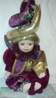 VINTAGE CERAMIC doll costume Arabian Nights Turban gold glitter