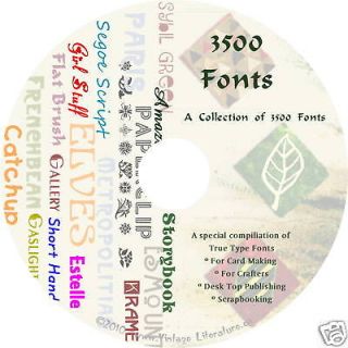 3500 Fonts for Scrapbooking & Crafts on CD ღ♥¸¸.•*´¯`♥ღ