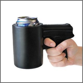 Gun The Shooter KOOZIE Beer Soda Sleeve Wrap COOLER Funny Drink Holder