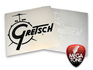 New Gretsch Drum Logo Decal in Silver   Great on Kick Drum Heads and
