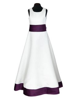 Ivory & White Colour Hem Flowergirl Dress   Primrose