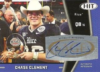 2009 Sage Hit CHASE CLEMENT Auto Rookie RC Rice Owls