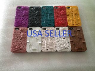 Castle wood rose 3D case for iphone 4/4s+Free screen Protector Hot