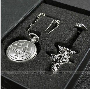 Alchemist Pocket Watch Necklace Ring Edward Elric Anime cosplay gift