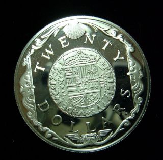 British Virgin Islands 1985 20 Dollars Coin .925 Silver PF Gold