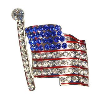 Newly listed New Popular American Flag Brooch Pin Alloy & Silver