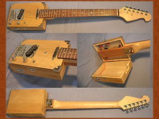 playable REAL electric 2 pickup 6 string Cigar Box Guitar that opens