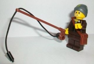 Lego Minifigure Angler Tackle bag & Fishing Rod New
