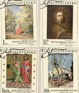 Vintage Ceskoslovensko Postage Stamps Famous Painters  Majernik