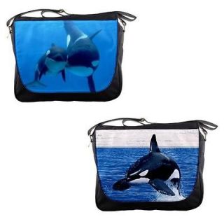 Orca Whales Messenger Bag Shoulder Bag Satchel Schoolbag