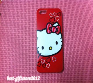 new Red colorful heart hello kitty Hard Case skin For i Phone5 Bp5002