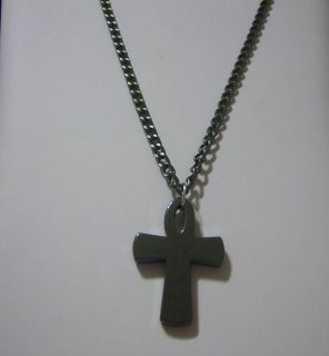 Hematite Egyptian Ankh Cross 18 Gunmetal Necklace