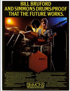 Simmons Electronic Drums Vintage Magazine Ad ’84 Bill Bruford King