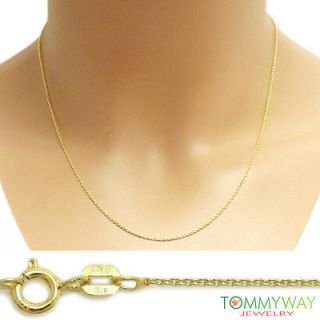 14K Gold over Sterling Silver Rolo Chain Necklace 0.7mm 020 gauge