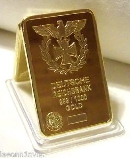 OZ GERMAN GOLD EMPIRE BANK IRON EAGLE WW1 WW2 .999 24K FINE GOLD