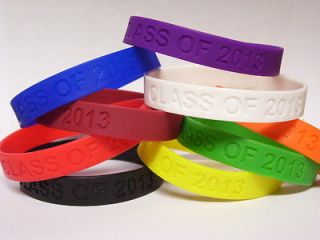 CLASS OF 2013 SILICONE RUBBER BRACELETS NEW CHOOSE FROM 9 COLORS