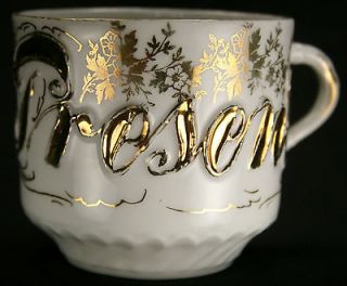 Jlmenau Porcelain Shaving Mug Cup Gold Floral Present Ilmenau Germany