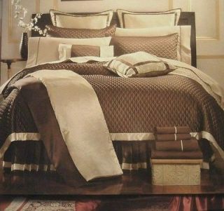 piece PA. Chocolate / Gold Luxury Quilt Comforter Bedding Set—Full
