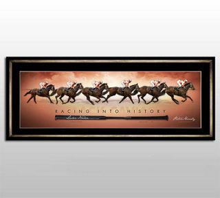 BLACK CAVIAR HAND SIGNED FRAMED LIMITED EDITION WHIP & PRINT ASCOT