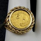 Panda .999 Gold 1/20 oz Coin Ring, Size 8 set in 14K Gold Mount
