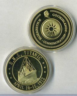 TITANIC 1912 ~ 2012 24 KT GOLD COMMEMORATIVE COIN APRIL 10 15 1912