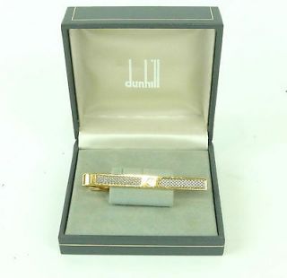 AUTHENTIC DUNHILL GOLD TONE TIE PIN MENS ACCESSEORY W/ BOX