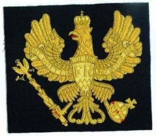 Prussian WW1 Embroidered Helmet Plate copy gold lg
