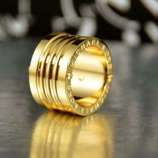 MICHAEL KORS barrel gold ring size 7 RETAIL $68+
