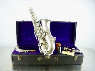 Vintage Buescher True Tone Alto Saxophone Silver Low Pitch 1914Works