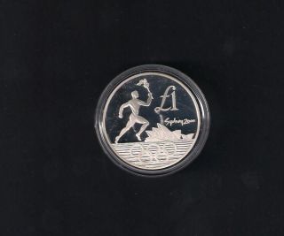 2000 SYDNEY OLYMPICS SILVER PROOF COIN COA+CENTRAL BANK OF CYPRUS CASE